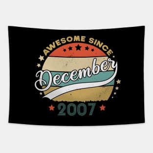 Awesome Since December 2007 Birthday Retro Sunset Vintage Funny Gift For Birthday Tapestry