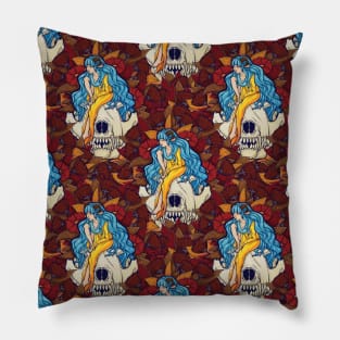 The Lamb and the Wolf Seamless Pattern Pillow