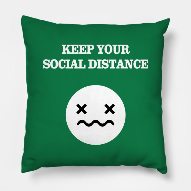 Social Distance Pillow by JevLavigne