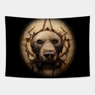 Labrador Retriever Surreal Steampunk Artwork, Dog Lover Tapestry