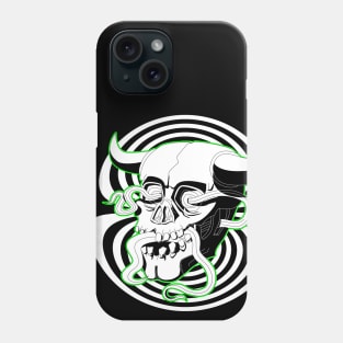 Surreal Demon Skull Neon Green Glow Phone Case