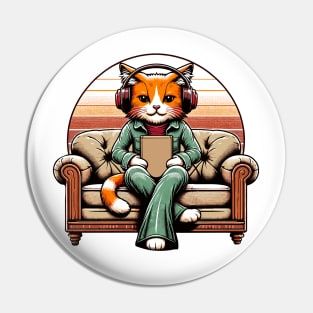 Vintage cat gamer - Nostalgic Geek Chic Apparel Pin