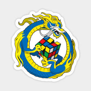 Dragon & Rubik's cube Magnet