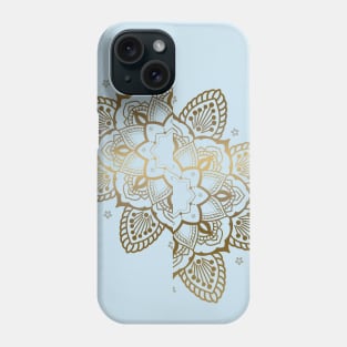 Golden effect split flower mandala Phone Case