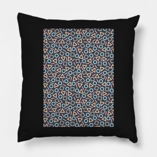 Geometric Shapes Pattern (Black) Pillow