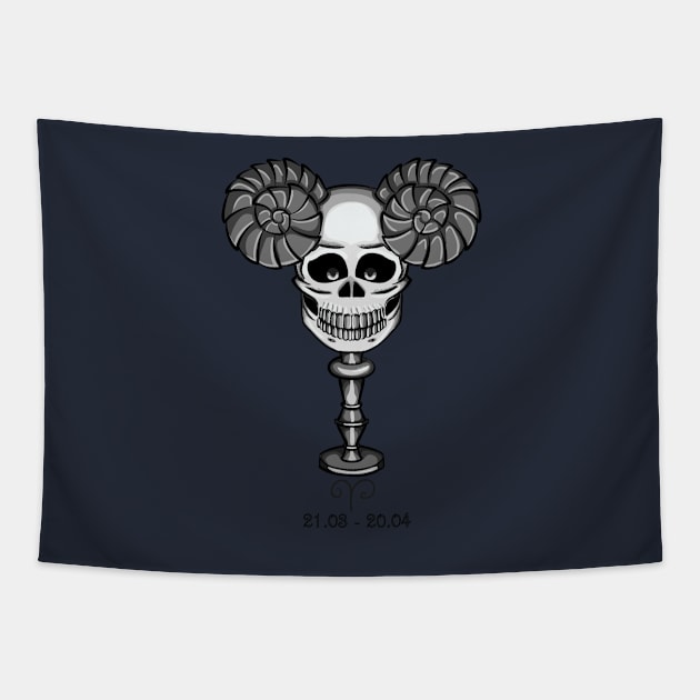 Aries Skull Tapestry by Addy_barabashka_Lee