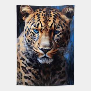 Amazing Zoo Leopard in Hyperrealistic Oil Paint Tapestry