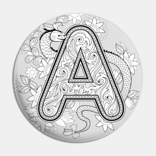 Doodle image with letter A Pin