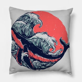 Big whale splash Pillow