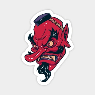 Tengu oni mask cartoon Magnet