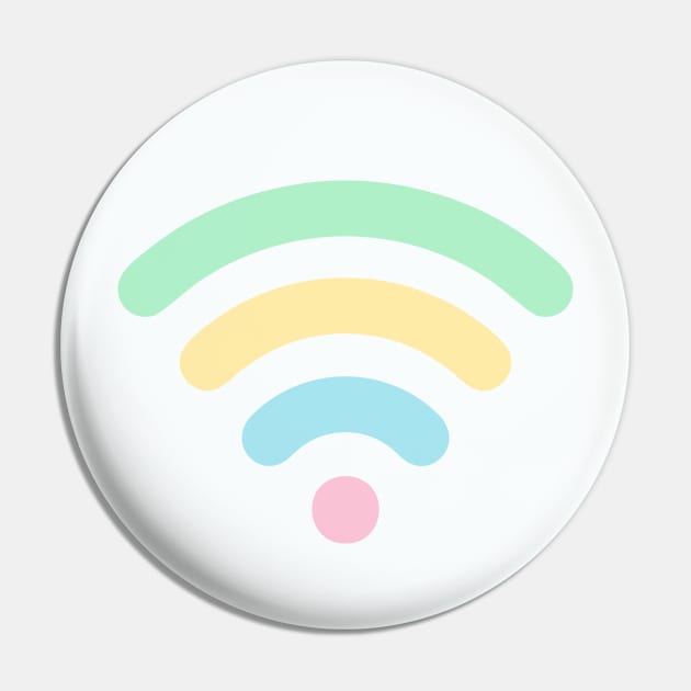 Pastel Rainbow Wi-Fi Pin by XOOXOO