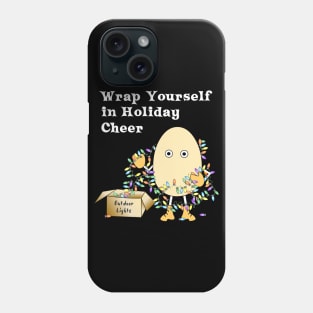 Holiday Cheer Funny Christmas Lights White Text Phone Case