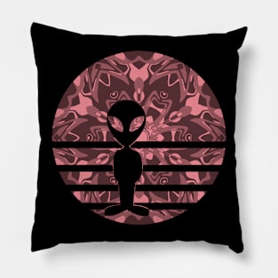 Encounters Kaleidoscope Pattern Exotic Alien Sunset Silhouette Pillow