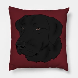 Black Lab Head Pillow