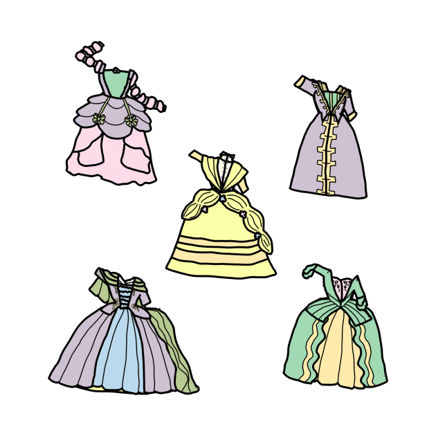 Five Rococo Dresses by LochNestFarm