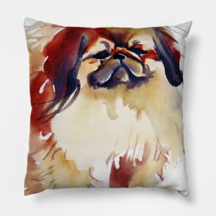 Pekingese Watercolor - Dog Lover Gifts Pillow