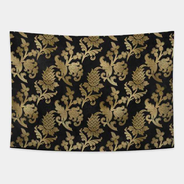 Background Flora Gold Tapestry by Alvd Design