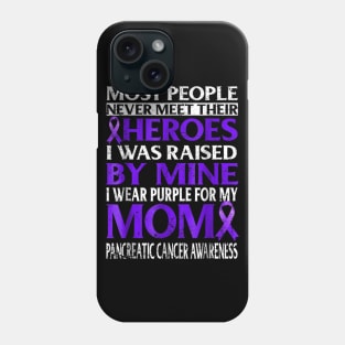 I wear Purple fo my mom Pancreatic Cancer Awareness Phone Case