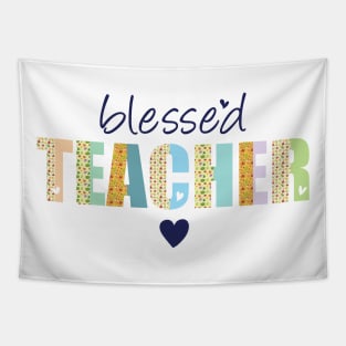 blessed teacher - thankgiving - fall autumn Tapestry