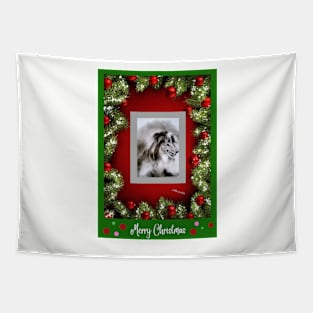 Collie Xmas dog Tapestry