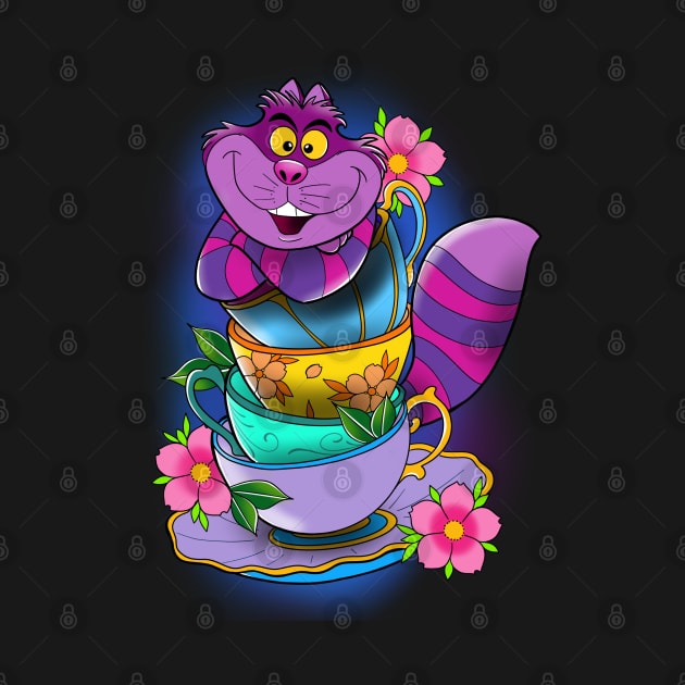 Tea time with Cheshire Cat! by Jurassic Ink