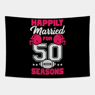 Married For 50 Years American Football Couple Gift Tapestry