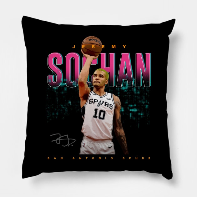 Jeremy Sochan Free Throw Pillow by Juantamad