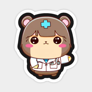 Cute Capybara Nurse Kawaii Magnet