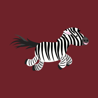 Cute funny zebra running cartoon illustration T-Shirt