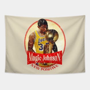 Magic Johnson // Stay positive Vintage Tapestry