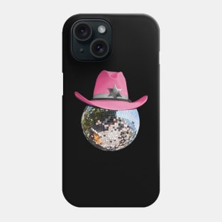 Disco Ball Wearing Pink Cowboy Hat Club Retro Phone Case