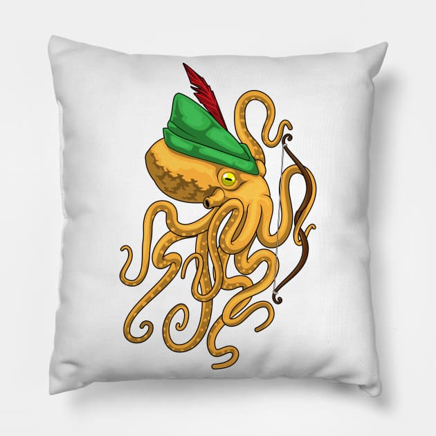 Octopus Archer Bow Pillow by Markus Schnabel