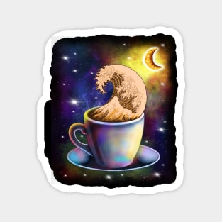 Cappuccino lover great wave creative art Magnet