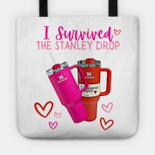 I Survived The Stanley Cup Target Drop Funny Valentine's Day Mom Dad Tote