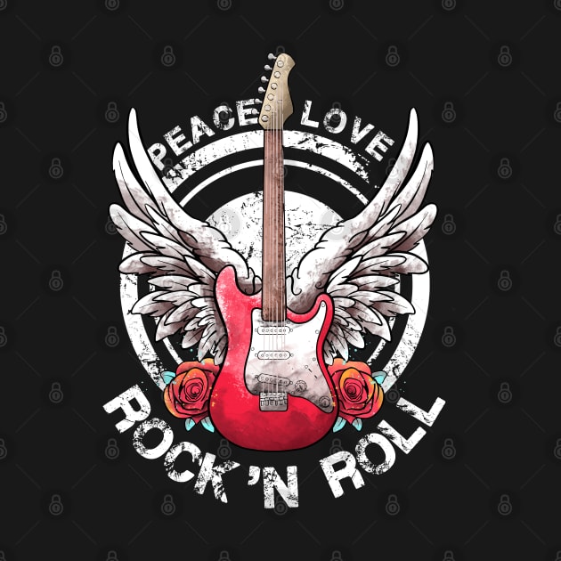 Lets Rock Rock&Roll Electric Guitars Vintage Rock Concert by MerchBeastStudio