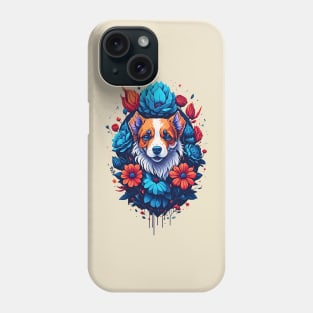 Cute puppy floral retro design Phone Case