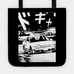 JDM Japanese Drift Racer Drifting Car Anime Manga Eurobeat Intensifies Racing Aesthetic #15 Tote