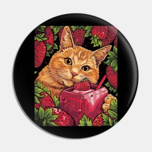 Cat Strawberry Love Pin