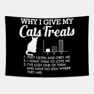 Cat - Why I give my cats treats Tapestry
