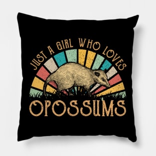 Urban Wildlife Whispers Just A Girl Who Loves Opossum for Admirers Pillow