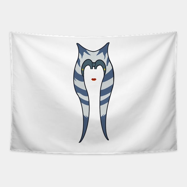 Silhouette of Ahsoka Tapestry by Bluesuiter