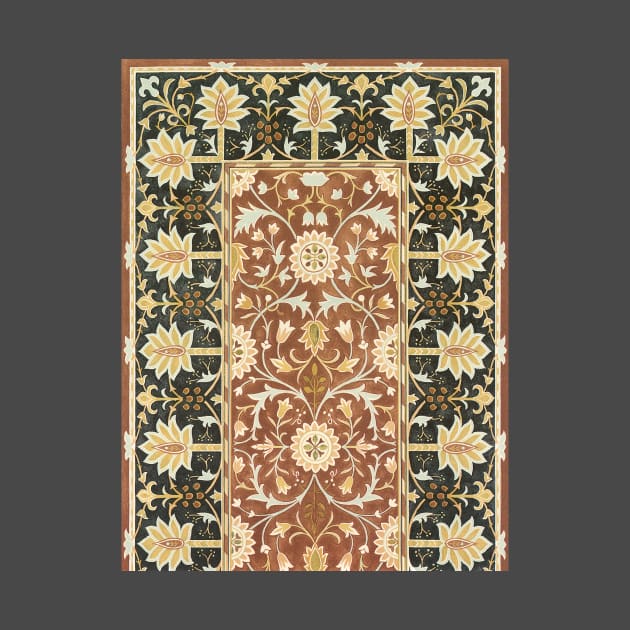 Floral Textile Rug Design by William Morris by MasterpieceCafe