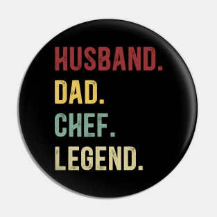 Chef Funny Vintage Retro Shirt Husband Dad Chef Legend Pin