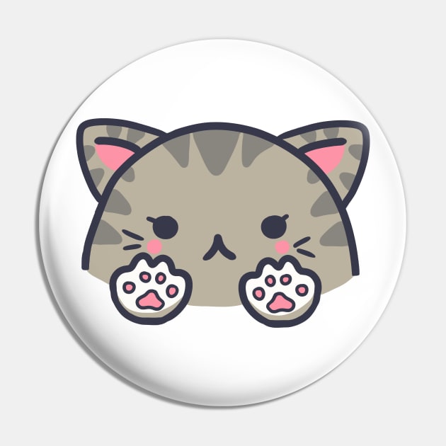 Kawaii Grey Cat Pin