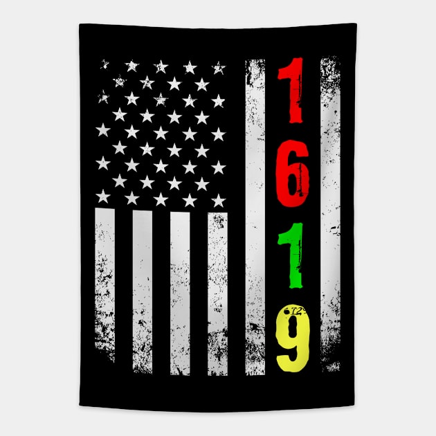 Project 1619 Our Ancestors American Flag Tapestry by UrbanLifeApparel