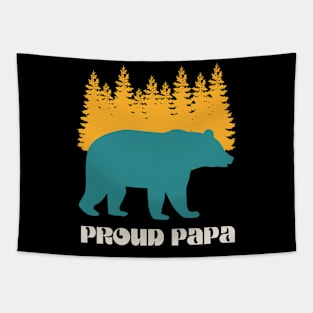 Proud Papa Forest Bear Tapestry