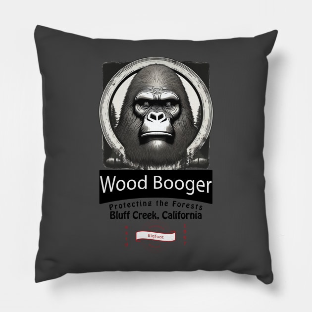 Wood Booger Bigfoot Sasquatch Pillow by JonHale