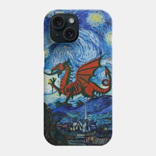 Welsh Dragon in a Starry Night Phone Case