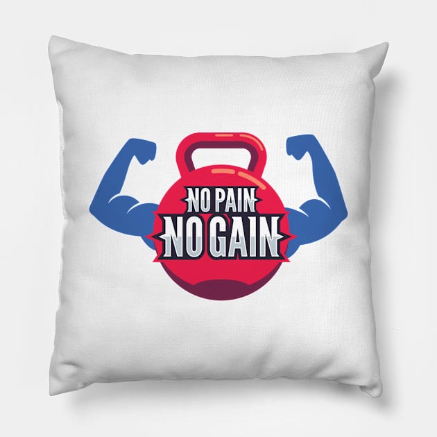 No Pain No Gain Pillow by Hammykk