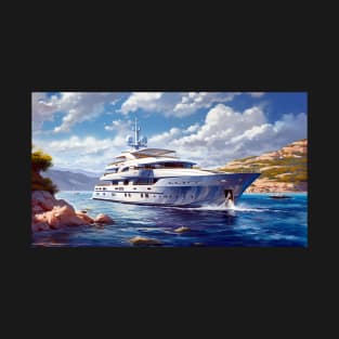 Luxurious Super Yacht Cruising Through The Crystal Clear Waters T-Shirt